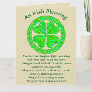 För välsignelseCeltic för Z irländsk Shamrock Kort