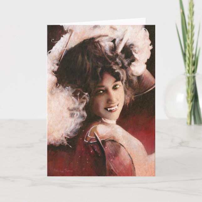 För vampyrdam för Victorian gotiskt kort för (Framsida)