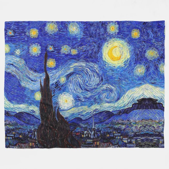 För Van Gogh för Starry natt inspirerade filtar (Framsidan (Horisontell))
