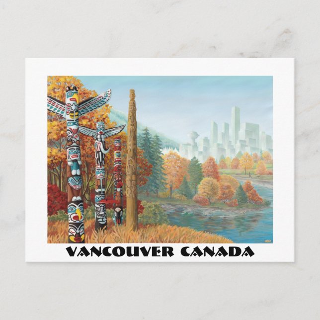 För Vancouver för Vancouver konstvykort Pole Totem Vykort (Framsida)