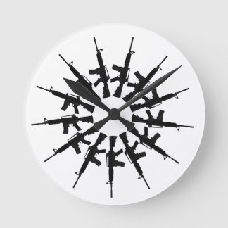 För vapenKaleidoscope för vapen AR-15 design Rund Klocka