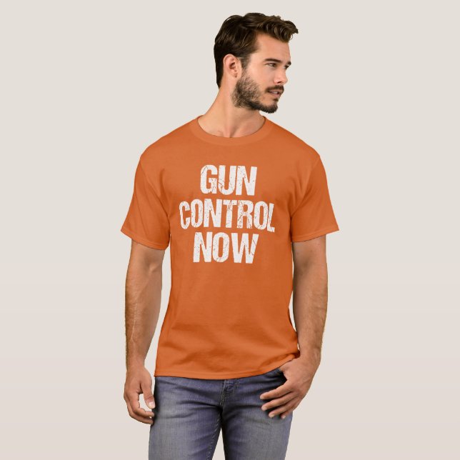 För vapenkontroll orange nu t shirt (Hel framsida)