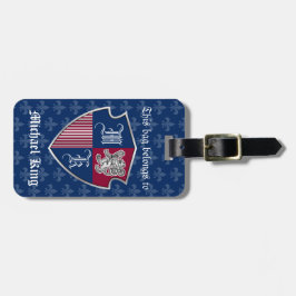 För vapensköldmonogramen för silver skyddar den bagagebricka