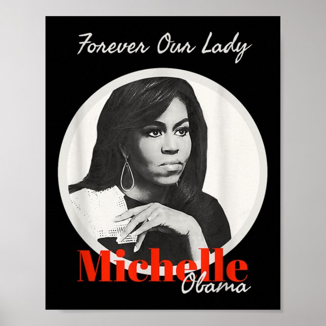 För vår Dam med Michelle Obama T Shirt Poster (Framsidan)