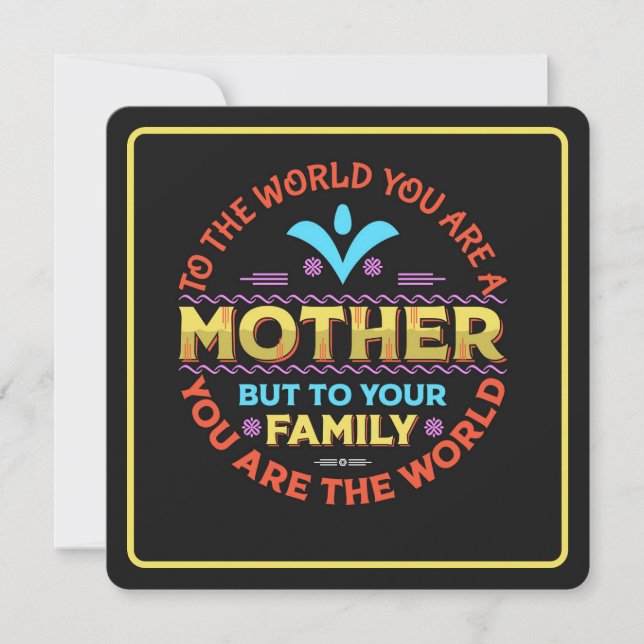 För världen är du en mor julkort (Framsida)