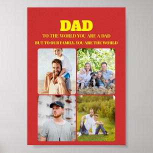 ”För världen är du en pappa” Citat T-shirt Poster