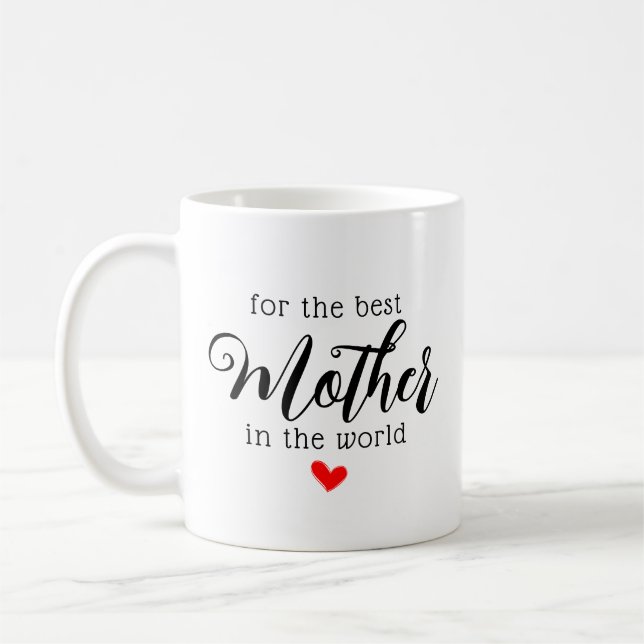 För världens bästa Mor i Modern skrift Kaffemugg (Vänster)