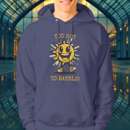 För varmt att hantera! - Brinnande sol-hoodie Hoodie
