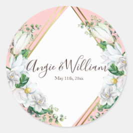 för vattenfärg Magnolia Runt Klistermärke