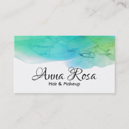 För vattenfärgblått för *~* enkel modern abstrakt visitkort