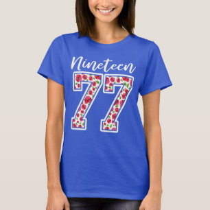 För vattenfärgblomma 1977 för nitton 77 40th t-shirt