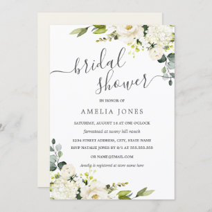 För vattenfärgblommigt för champagne grön möhippa inbjudningar