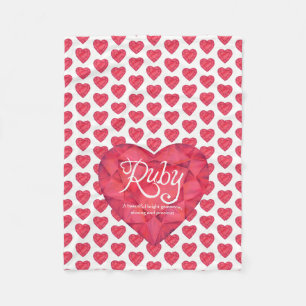 För vattenfärghjärta för Ruby känd menande fi Fleecefilt