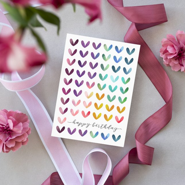 För vattenfärghjärtor | för grattis på helgkort (Skapare uppladdad)