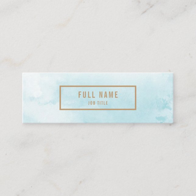För vattenfärgkortkort för blått abstrakt mini visitkort (Framsida)