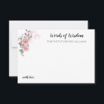 För vattenfärgmöhippa för rosa blommigt rosa anteckningskort<br><div class="desc">Vattenfärgen för elegant rosa blommigt för personlig noterar den rosa kortet</div>