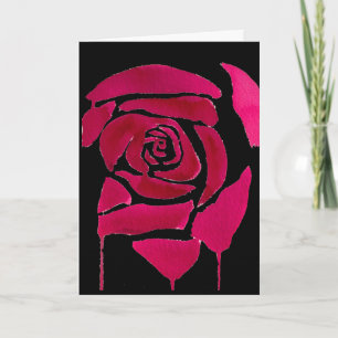För vattenfärgoriginal för gotisk abstrakt rosa kort