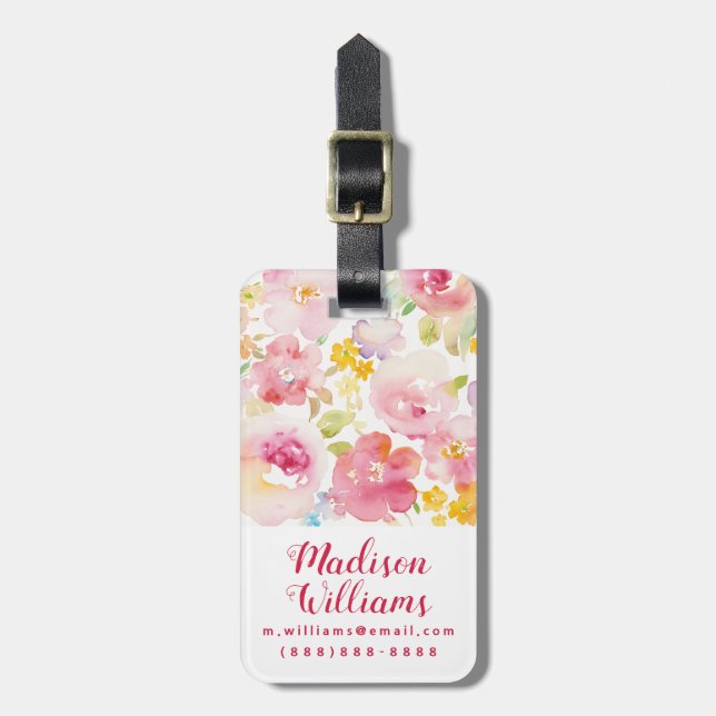 För vattenfärgrosor för Midsummer | blommigt Bagagebricka (Vertikal Framsida)