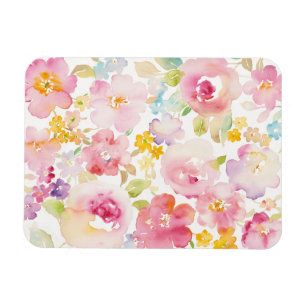 För vattenfärgrosor för Midsummer blommigt Magnet