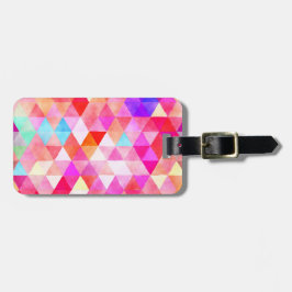 För vattenfärgtriangel för multifärgad rosa bagagebricka