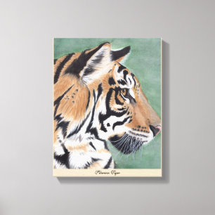 För vattenfärgvägg för Siberian tiger original- Canvastryck