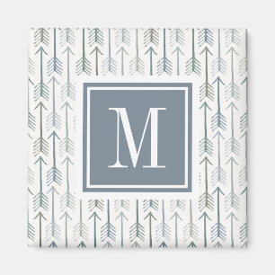 För vattenfärgWanderlust för Monogram mönste Magnet