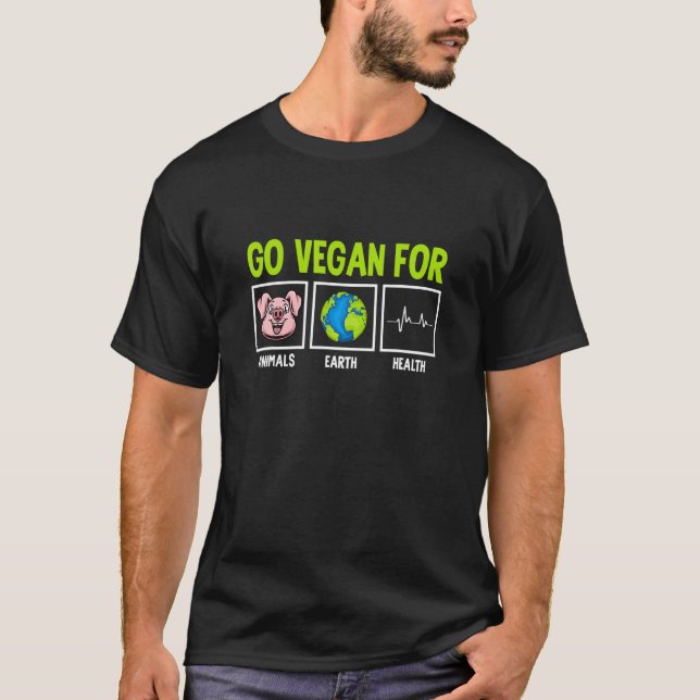 För växtdriven lastvegan för djur, jordhälsa t shirt (Framsida)