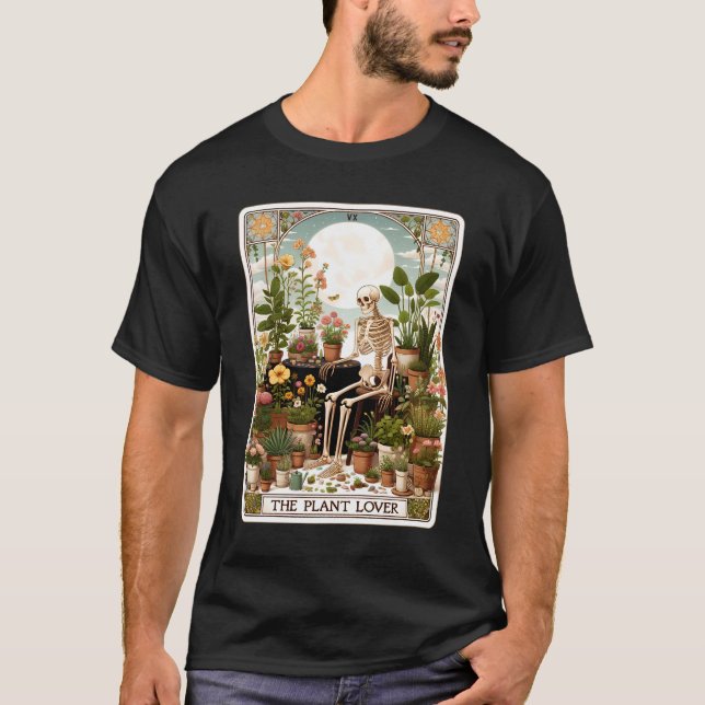  för växttortet Älskare Tarot Card Skeleton T Shirt (Framsida)