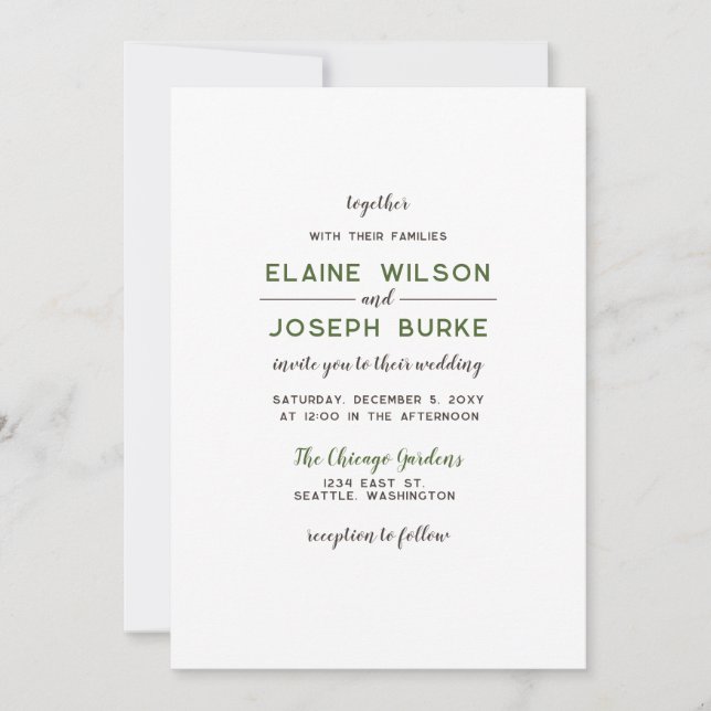 For Vellum Overlay Pinecone Wedding Inbjudningar (Framsida)