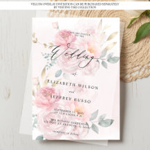 För Vellum Overlay Spring Blush Blommig Bröllop