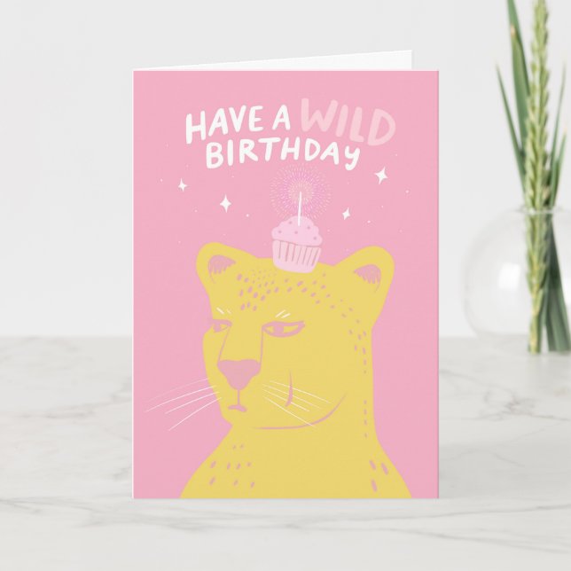 För vem som helst Grattis på födelsedagen Gepard m Kort (Framsida)