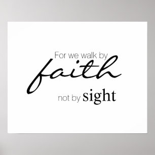 För vi går i tro, inte vid Sight Bible Verse KJV Poster