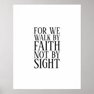 För vi går i tro, inte vid Sight Bible Verse KJV Poster