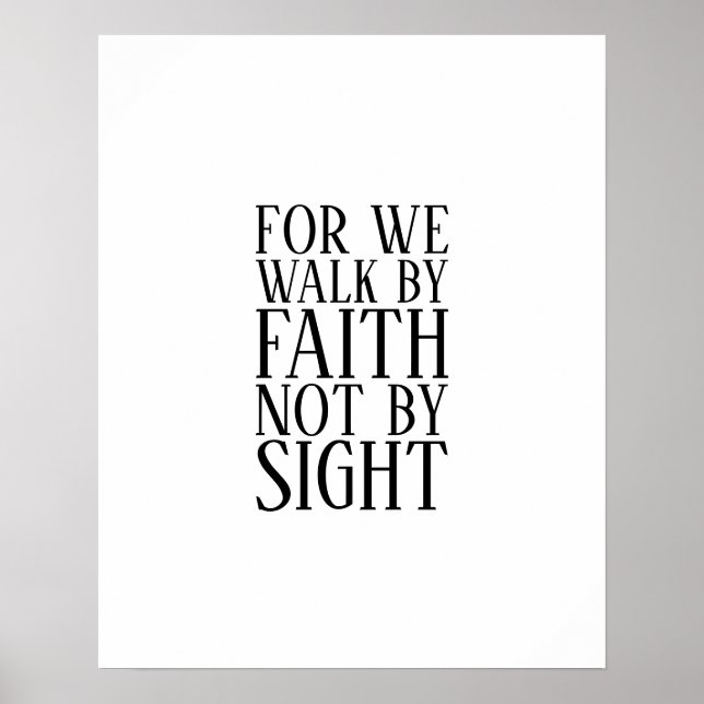 För vi går i tro, inte vid Sight Bible Verse KJV Poster (Framsidan)