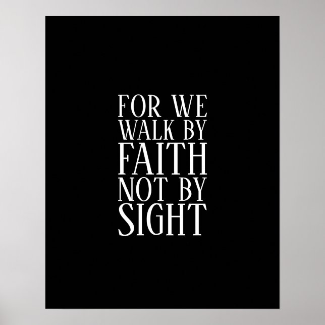 För vi går i tro, inte vid Sight Bible Verse KJV Poster (Framsidan)