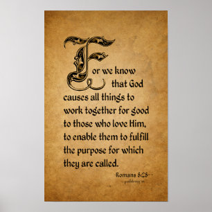 För vi vet att Gud (Scripture Romans 8:28) Poster