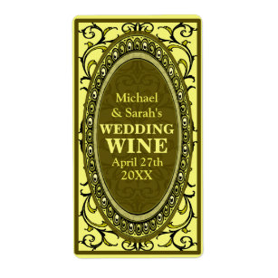 För Victorianbröllop för vintage gula etiketter Fraktsedel