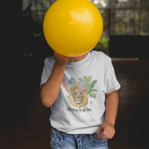 För vild för att vara fem Lion Jungle Födelsedagsf T Shirt