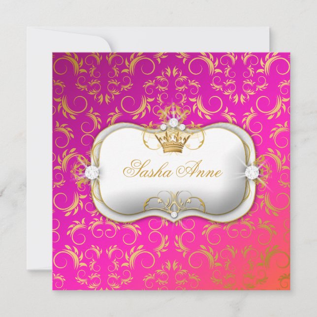 För vildsolnedgång för 311 Ciao Bella guld- kyss Inbjudningar (Framsida)