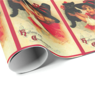 För vintage häxa lite med kattunge presentpapper