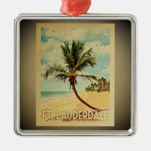 För vintage resorprydnad för Ft Lauderdale Julgransprydnad Metall