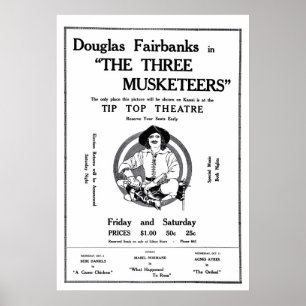 För vintagefilm för tre Musketeers affischen 192 Poster