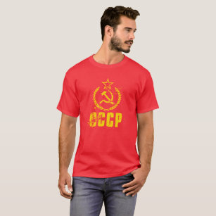 För vintageflagga för kommunist CCCP gula manar T Shirt
