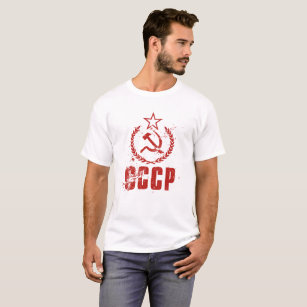 För vintageflagga för kommunist CCCP röda manar Tee Shirt