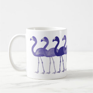 För vintagekaffe för purpurfärgade Flamingos Retro Kaffemugg