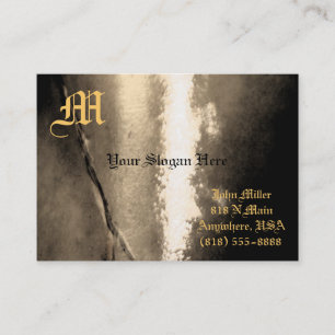 För vintagemetall för Monogram guld- visitkort