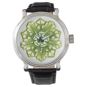 För vintageRosette för Peridot grön antik klock Armbandsur