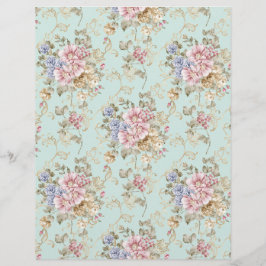 För vintageScrapbook för shabby chic rosa blom- Brevhuvud