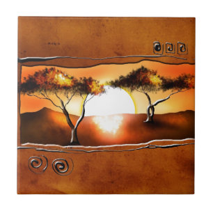 För vintagestil för afrika retro gåvor 12 kakelplatta