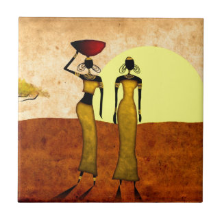 För vintagestil för afrika retro gåvor 24 kakelplatta